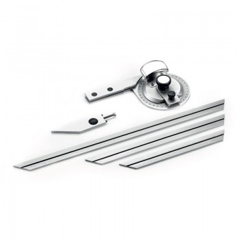 Dereceli Mercekli Gönye (3 Parçalı) - 0 - 10 x 0,01 mm 0-360 Derece